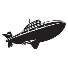 Submarine silhouette vector illustration isolated on a white background