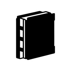 Iconic Black Book Illustration Representing Knowledge, Education, and Literary Works