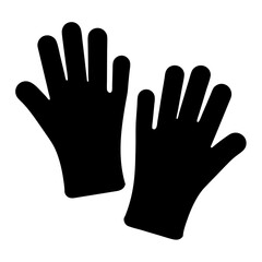 Two simple black gloves, protective handwear for safety and hygiene use