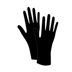 Pair of black gloves laid flat against a clean white background