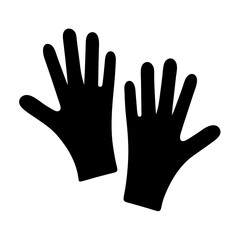 A Black Silhouette of Two Hands, Gesturing Openly on a White Background