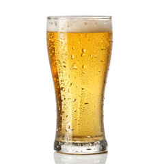 glass of beer isolated on white
