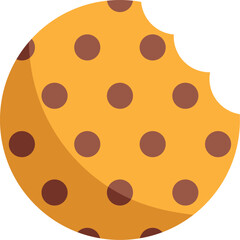 Flat Style Chocolate Chip Cookie Vector Illustration