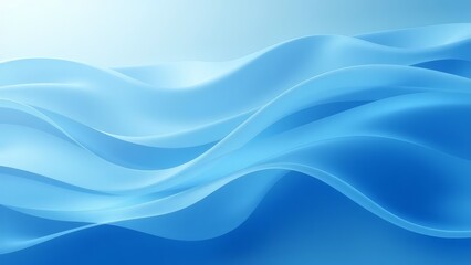 Fototapeta premium Subtle waves flow through a soft, gradient blue background with a gentle, diffused light effect, creating a serene atmosphere.