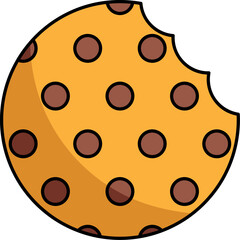 Fototapeta premium Flat Style Chocolate Chip Cookie Vector Illustration