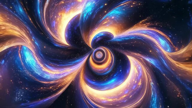 Vibrant Iridescent Galaxy Swirl Wallpaper with Asymmetric Abstract Patterns
