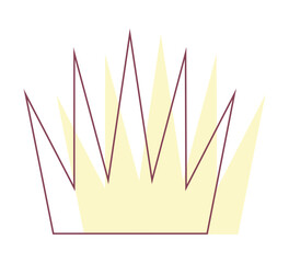 Pointed crown with angular rays in pastel yellow style.