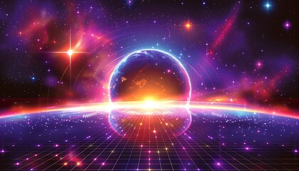 Obraz premium Futuristic Earth in Space