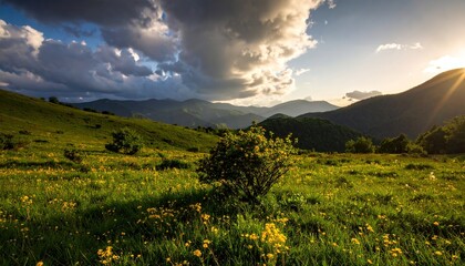 Mountain Meadow Sunset.