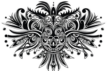Obraz premium Ethnic ornament with floral elements. Good for interior design prints and decor.
