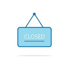 Closed hanging board icon vector stock illustration