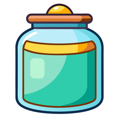 Hand Drawn Mason Jar Bottle Vector Clipart. for label mockups, cafe menu elements, organic product packaging, and decorative graphics.
