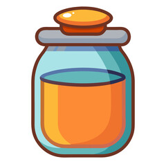 Hand Drawn Mason Jar Bottle Vector Clipart. for label mockups, cafe menu elements, organic product packaging, and decorative graphics.
