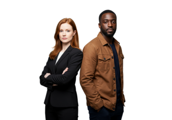 Confident Diverse Professionals Studio Portrait of a Woman and Man