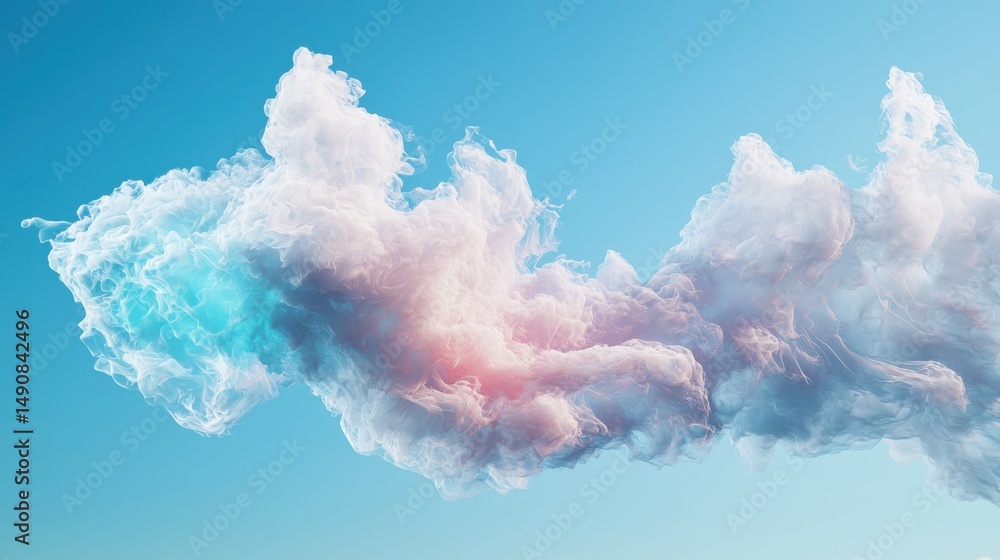 Poster dynamic colorful clouds sky digital art serene atmosphere aerial view abstract concept for creative 