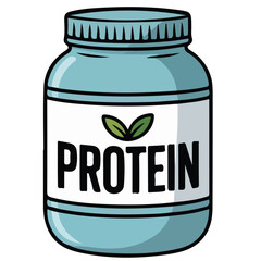 Vegan protein powder sticker isolated vector illustration