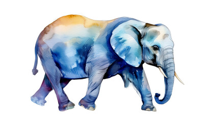 Obraz premium Majestic Watercolor Elephant Illustration – Transparent Background