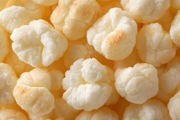 Crunchy Corn Puffs Close-up: A macro shot highlights the texture and detail of freshly puffed corn snacks, creating a delectable visual experience.