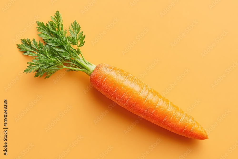 Aufkleber single fresh heirloom carrot vibrant and full of texture isolated on smooth solid background with am