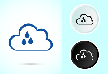 Cloud icon design illustration, weather icon sign symbol in color, black and white