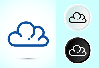 Cloud icon design illustration, weather icon sign symbol in color, black and white