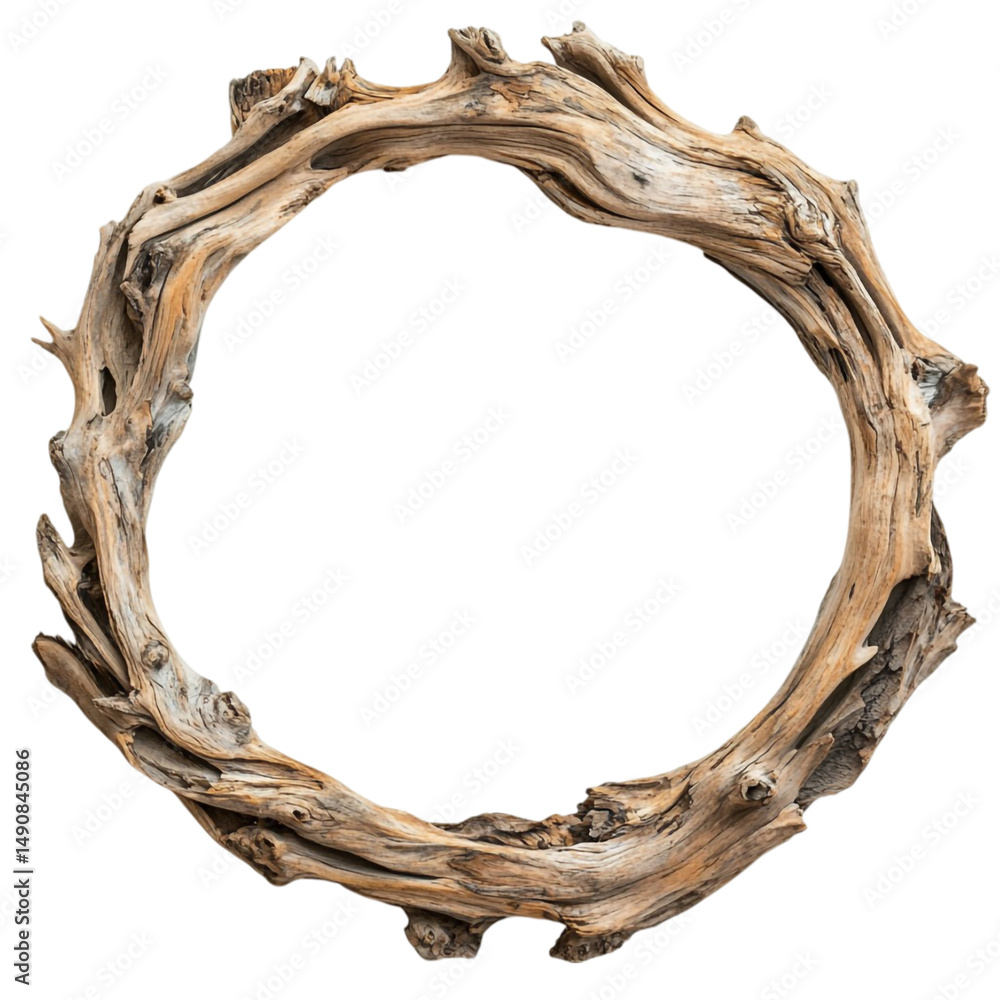 Poster driftwood circle frame abstract colorful lines background