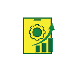 Optimization icon. Mobile App Optimization. Smartphone with gears and graph going up. symbol for automation, productivity. simple 3d design style