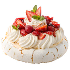 Pavlova isolated on white background