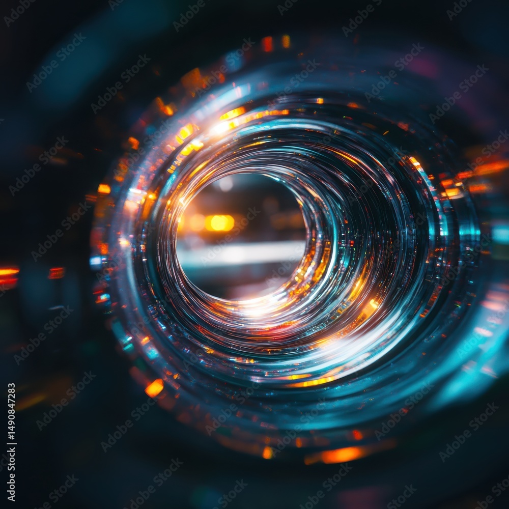 Poster dynamic light patterns digital space abstract art modern environment close-up view visual concept