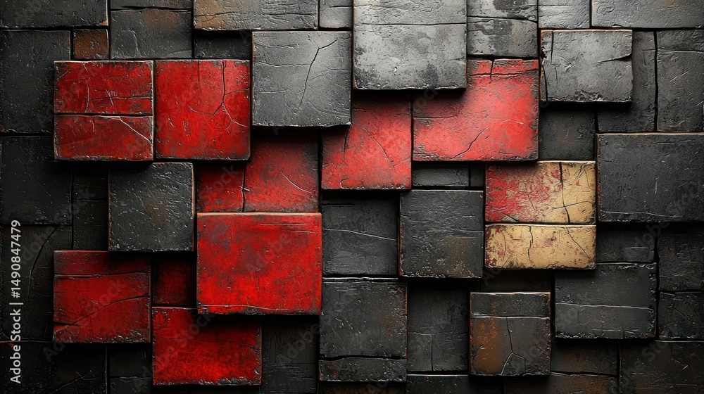 Poster abstract geometric square pattern