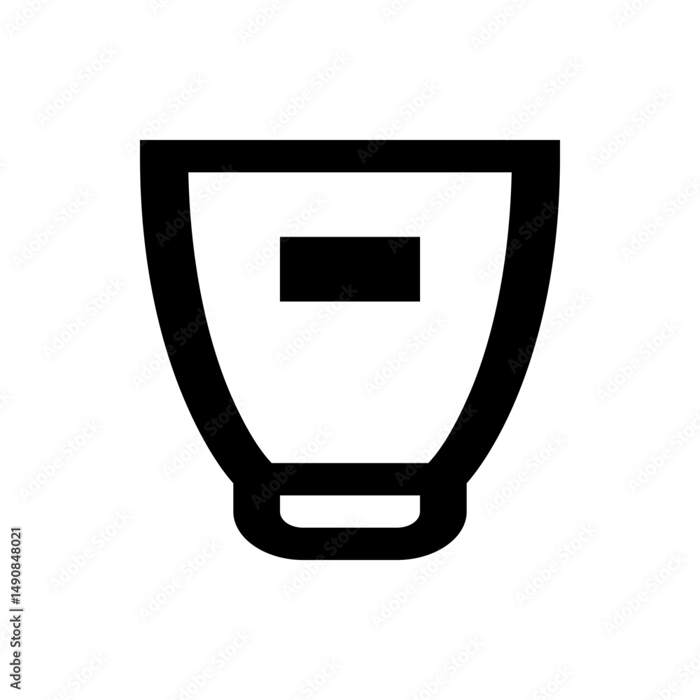 Aufkleber illustration of a black and white tube with a rectangular label on the front and rounded bottom edge