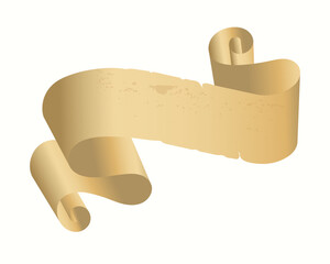 Parchment paper, scroll papyrus, empty frame, blank in cartoon style