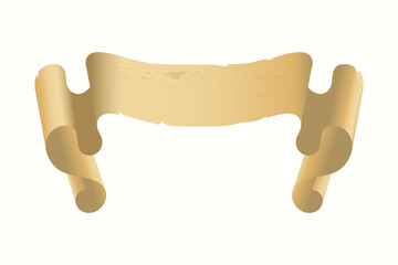 Parchment paper, scroll papyrus, empty frame, blank in cartoon style