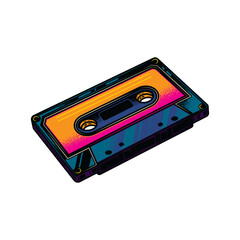 Obraz premium Retro audio cassette in vintage style. Design element. T-shirt design.