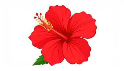 Obraz premium Red Hibiscus Flower Closeup.