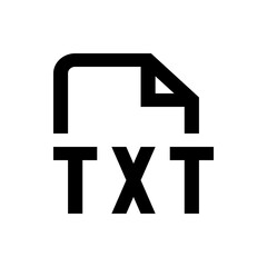 Obraz premium Illustration of a black file icon with a folded corner and the letters txt below it on a white background