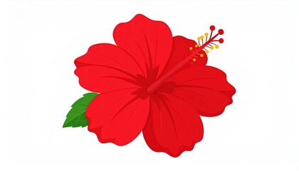 Fototapeta premium Red Hibiscus Flower Illustration. (1)