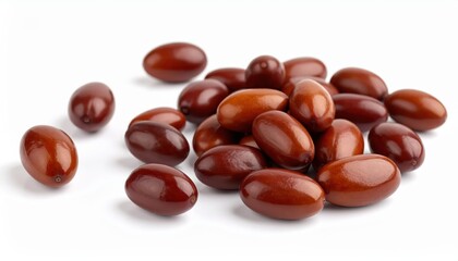 fresh baru nuts isolated on white background, organic and healthy food