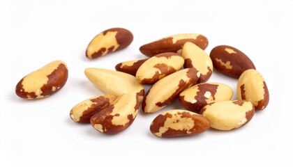 Fototapeta premium fresh brazil nuts isolated on white background, organic and healthy food