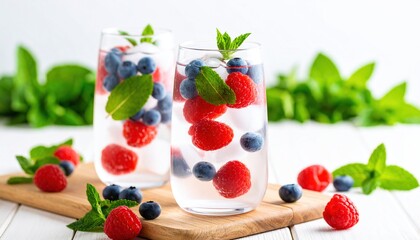 Refreshing berry infused water.