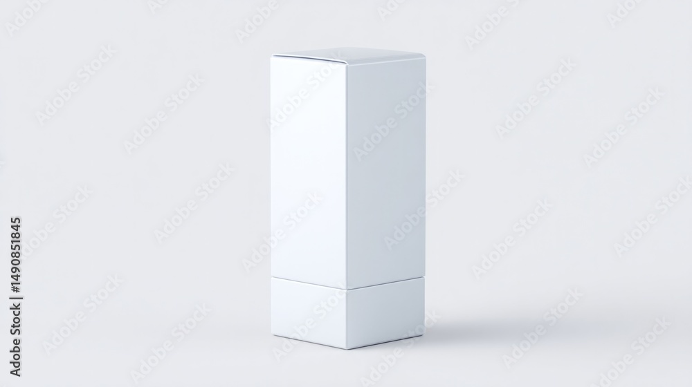 Poster minimalistic 3d-rendered product packaging isolated on pristine white background featuring ample cop