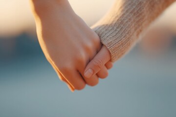 minimalistic close-up of interlocking hands conveying sense of warmth and trust against uncluttered clean background