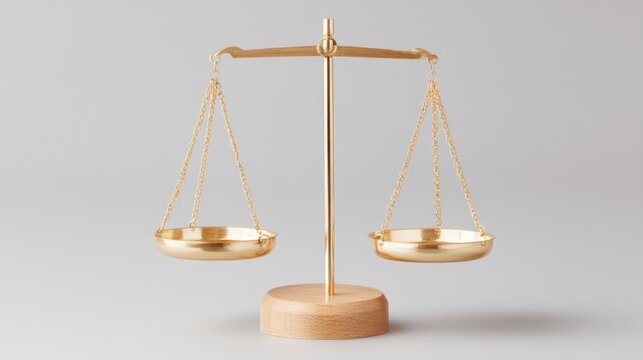 minimalistic photo depicting empty uneven balance scale with copy space