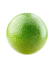 Isolated transparent Fresh and vibrant green lime with a textured skin, perfect for culinary uses. PNG die-cut element for advertising