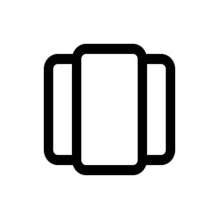 Illustration of three overlapping rectangles with rounded corners and thick black outlines on white background