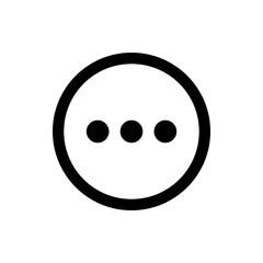 Fototapeta premium Three black dots aligned horizontally inside a black outlined circle on a white background simple graphic design