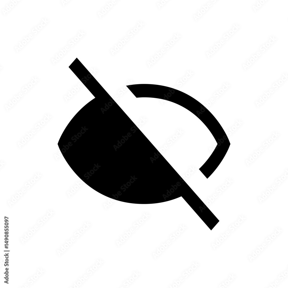 Poster representation of an eye with a line through it indicating hidden or private visibility for the user