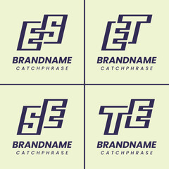 Letters ES SE ET TE Monogram Logo Set, suitable for any business