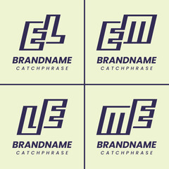 Letters EL LE EM ME Monogram Logo Set, suitable for any business