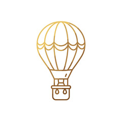 Obraz premium Hot air balloon in golden outline